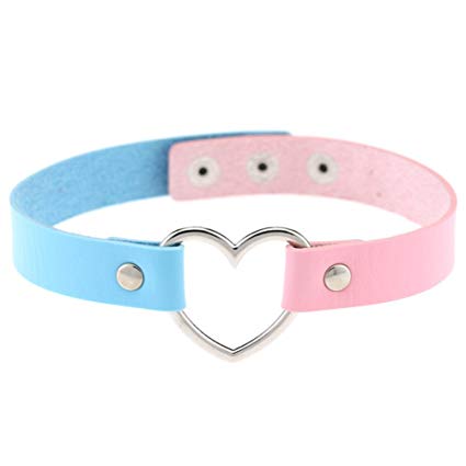 Vegan leather heart collar - choker - chokers - collar - collared - collars