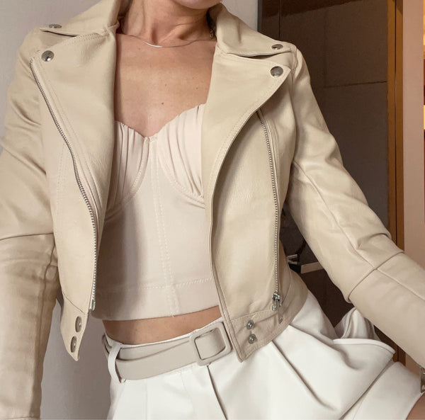 Asymmetrical moto jacket - asymmetrical zipper - biker - edgy - extra large - kawaii
