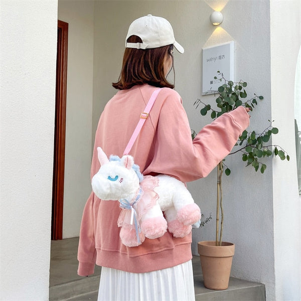 Ballerina Unicorn Plush Handbag - magical unicorn, magical unicorns, plush purse, unicorn, unicorn purse Kawaii Babe