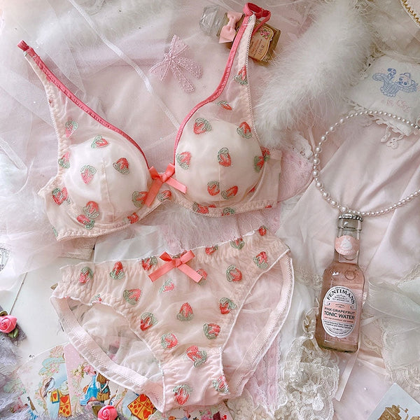 Berries & cream lingerie set - bra and panties - bras - brasier - brasiers