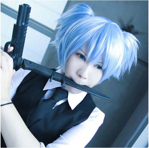 Blue pigtail wig - anime - cosplay - wig - ansatsu kyoushitsu - blue