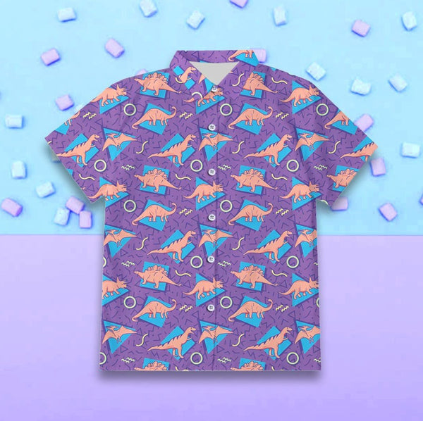 Button Up Dino Tee - button up, up shirt, buttons, cardigan, cardigans