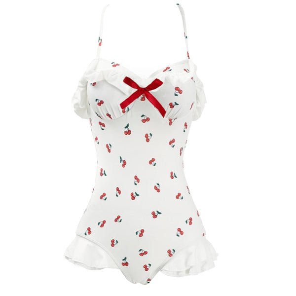 Cherry Ruffle Onesie - adult onesie, onesies, bodysuit, bodysuits, cherries