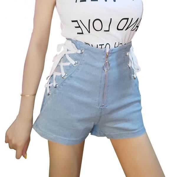 Corset Denim Shorts - underwear