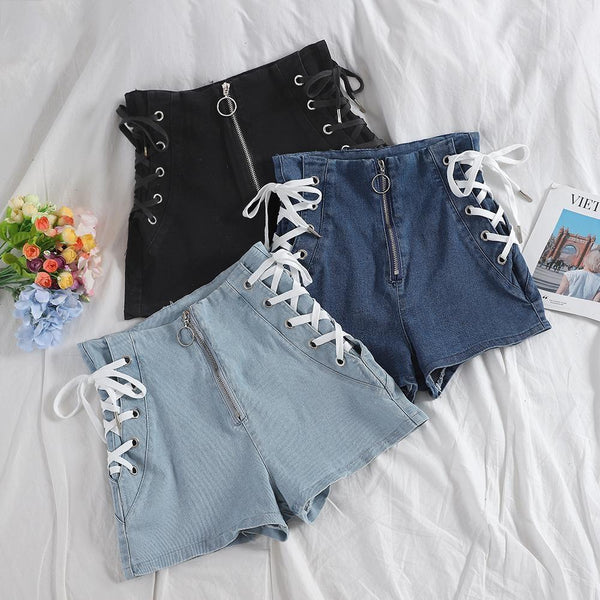 Corset Denim Shorts - underwear