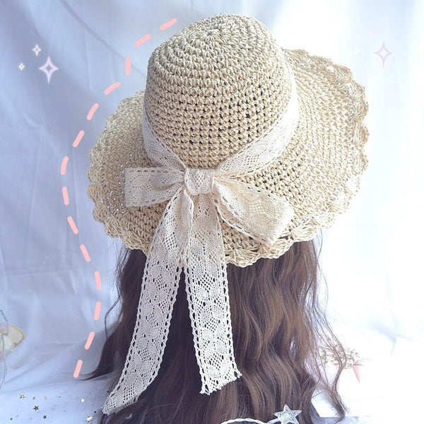 Country Maiden Sun Hat - angelcore, angelic, coquette, dollette, faecore Kawaii Babe