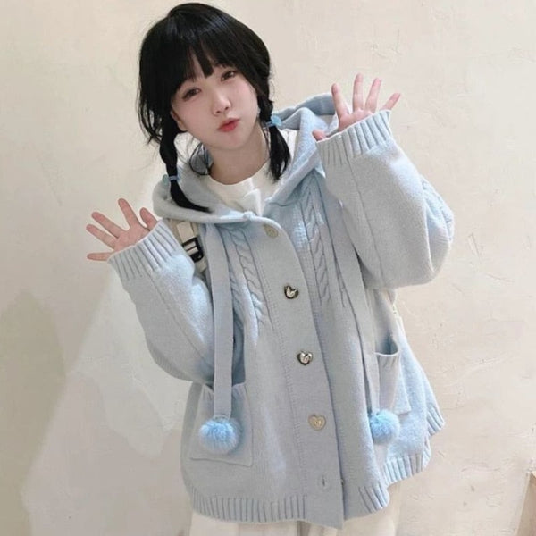 Cozy Kawaii Cardigan - cardigan, cardigans, long sleeve sweater, sweaters, sweatshirt Kawaii Babe