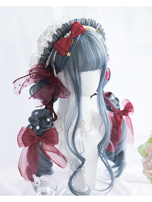 Dark blue gothic wig - bangs - blue - cosplay wig - wigs - cosplaying