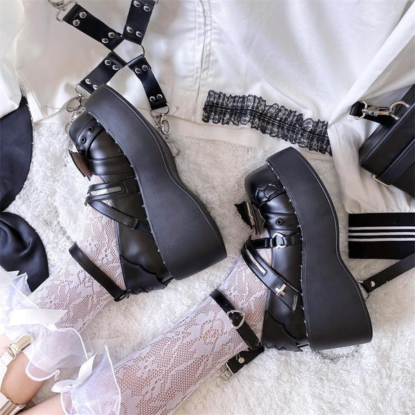 Devil’s cry mary janes - bat - wing - bats - buckle shoes - devil