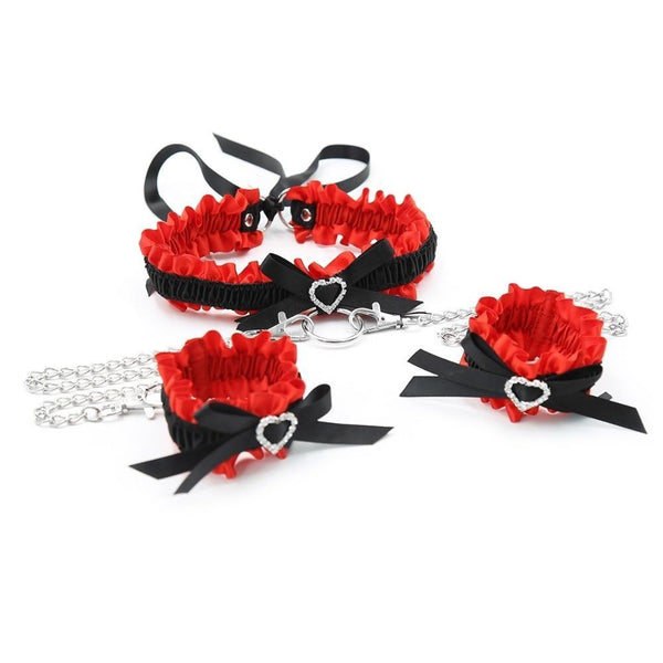 Diamond Embellished Cuff & Collar Set - handcuffs