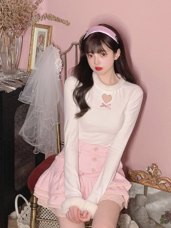 Dollette Skirt & Turtleneck Outfit - angel, belly shirt, crop tops, dollcore, dollette