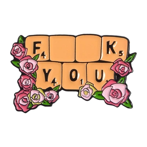 F**k you scrabble enamel pin - brooch - brooches - cheeky - enamel - pin