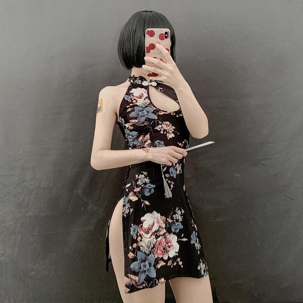 Floral Cheongsam Dress - cheongsam, china, chinese, dress, dresses