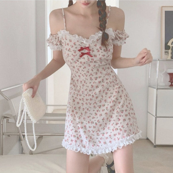 Floral Nymph Dress - dollcore, dollette, dresses, floral, floral angel