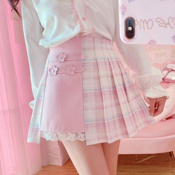 Flower Princess Patchwork Skirt - fairy, fairy kei, floral, flower, flower skirt