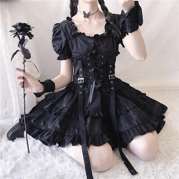 Gothic renaissance lolita dress - black - dress - dresses - goth - girl