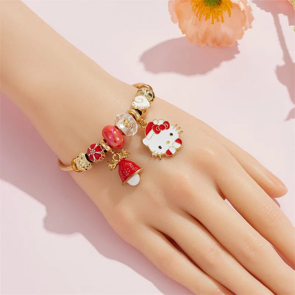 Holiday character bangle beaded bracelets - bracelets - cinnamoroll - hello