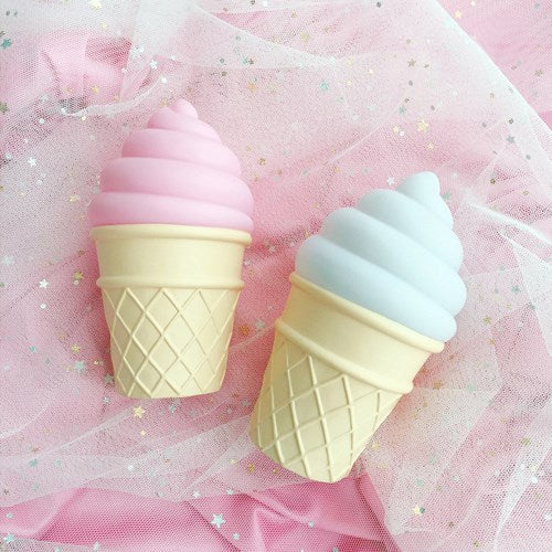 Icecream night light - baby blue - book light - fairy kei - home decor - ice