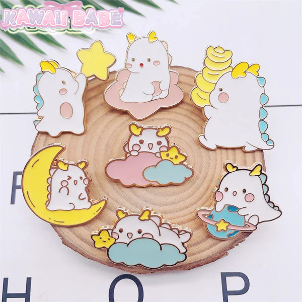 Kawaii dragon enamel pins - brooch - brooches - dragons - enamel pin - pins