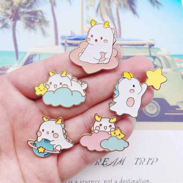Kawaii dragon enamel pins - brooch - brooches - dragons - enamel pin - pins