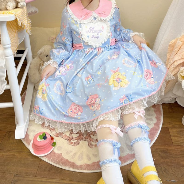 Kitsch Bunny Lolita Dress - Blue / S - dress