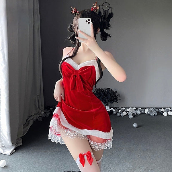 Layered Santa Ribbon Dress - christmas, dresses, festive, holiday dress, holidays
