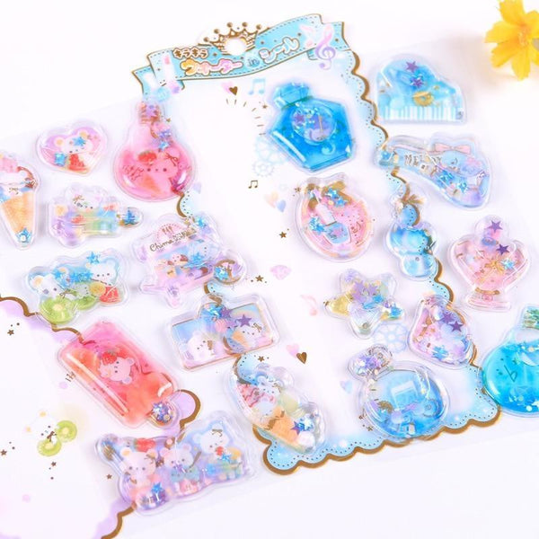 Liquid Glitter Stickers - stickers