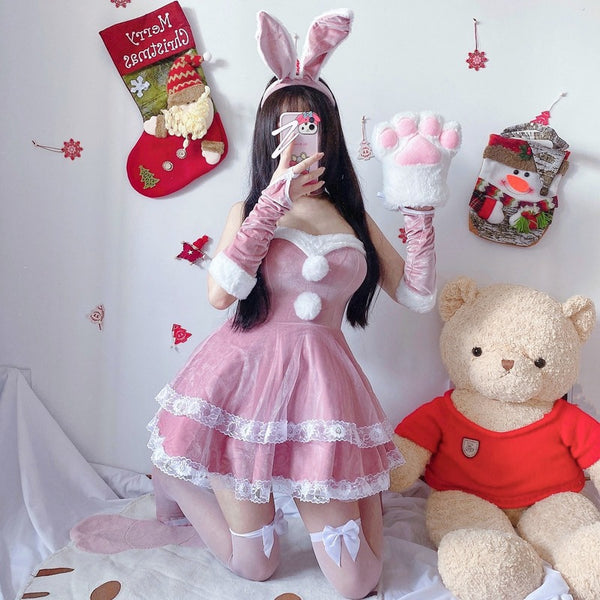 Luxury santa bunny dress set - bunny - christmas - dress - cosplay - cosplaying