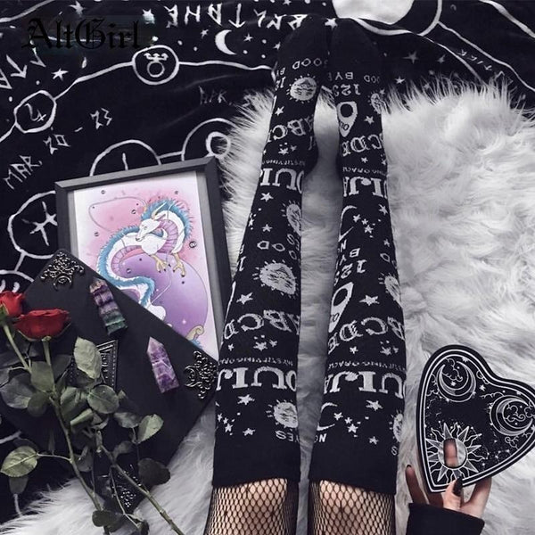 Oujia Stockings - dark, goth, goth socks, gothic, occult