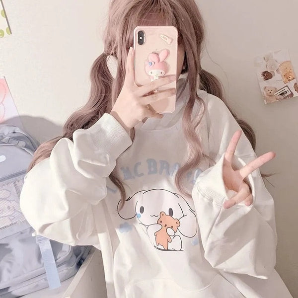 Oversized cozy cinna hoodie - cinna - cinnamoroll - hooded - kawaii - sanrio