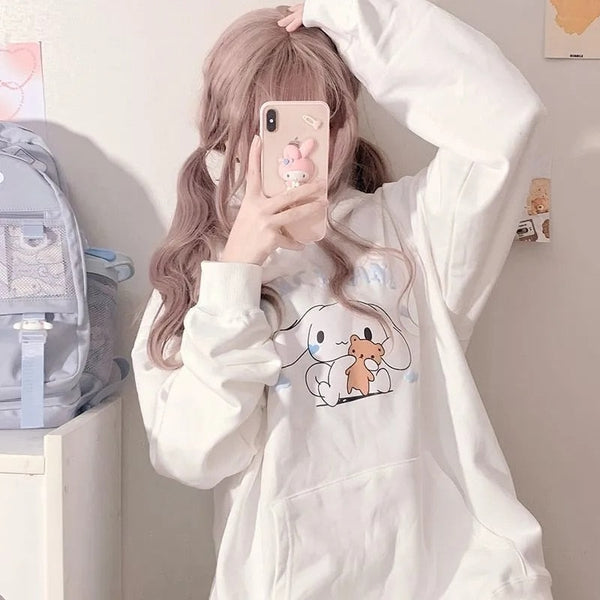 Oversized cozy cinna hoodie - cinna - cinnamoroll - hooded - kawaii - sanrio