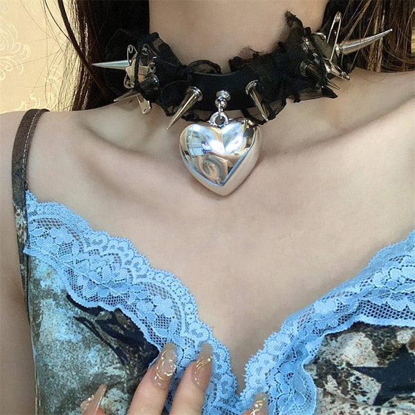 Pierce my heart collar - choker - chokers - collar - collars - necklace