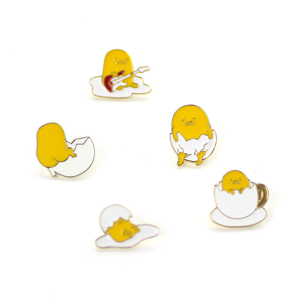 lazy gudetama egg enamel pin lapel brooch happy yellow egg yolk kawaii harajuku japan fashion accessories by kawaii babe