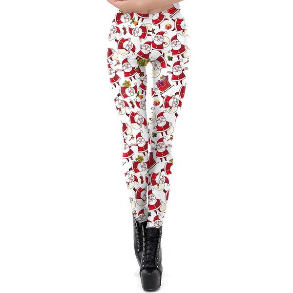 Santa leggings - festive - holiday - leggings - merry christmas - pants