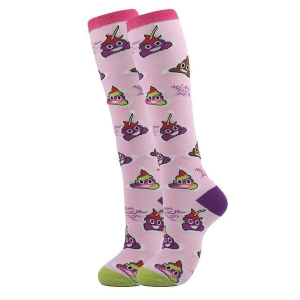 Rainbow poo knee highs - emoji - emojis - knee high - socks - poop