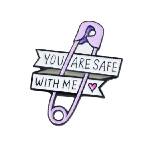 Safe with me pin - baby girl - brooch - brooches - enamel pin - pins