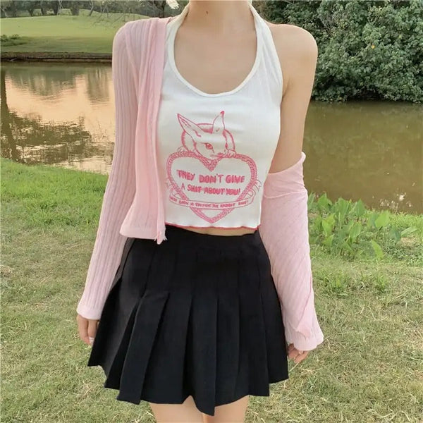 They Don’t Give A Shit Halter Top - angel, angelcore, angelic, angels, baby lamb
