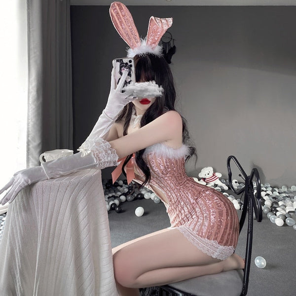 Soft velour bunny set - bunny girls - rabbit - cosplay - costume - kawaii