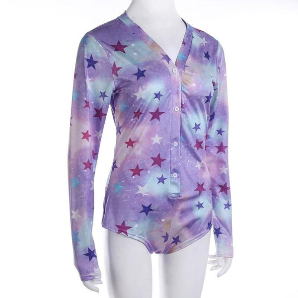 Starry Galaxy Sleeper - bodysuit, bodysuits, creepy, creepy cute, fairy kei