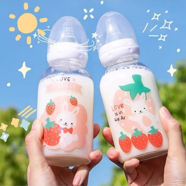 Strawbunny Adult Bottle - adult bottle, baby bottles, bipples, cartoon