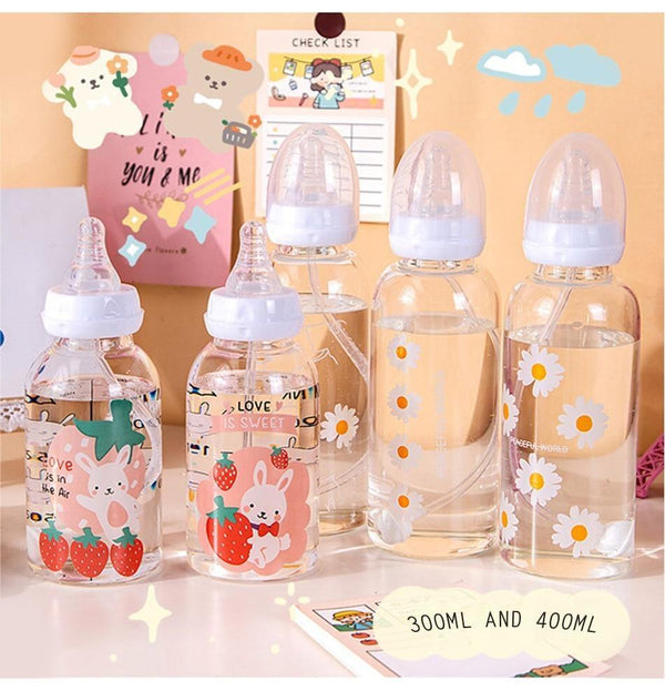 Strawbunny Adult Bottle - adult bottle, baby bottles, bipples, cartoon