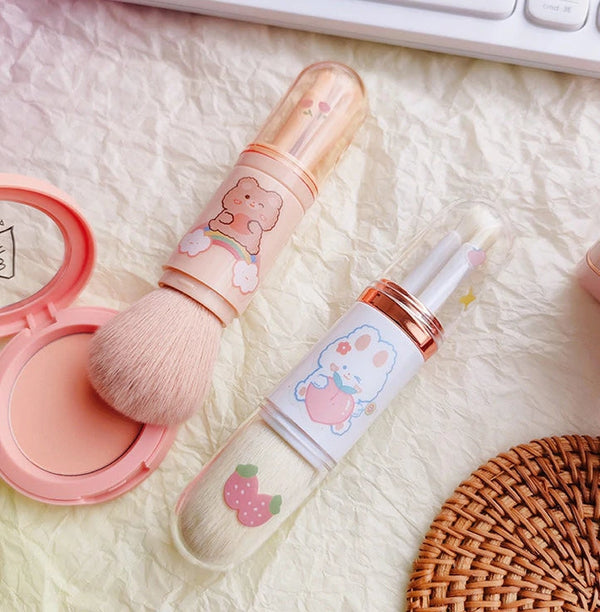 Travel Makeup Brush Set (4 in 1) - blush brush, make up brushes, makeup, makeup brushes