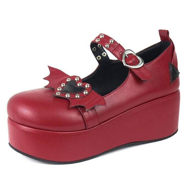 Valentine Mary Janes - buckle, footwear, heart, heart shoes, lolita
