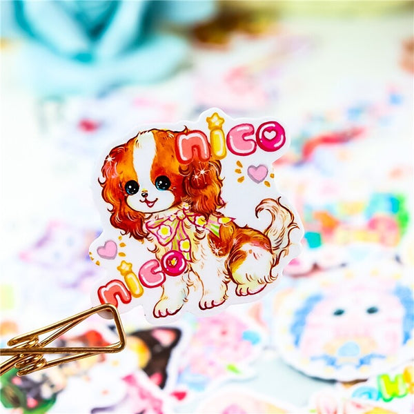 Vintage Animal Sticker Collection - dogs, kitsch, kitten, retro, stickers Kawaii Babe